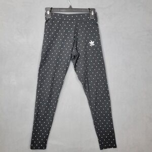Adidas Leggings Women Small Black Polka Dot Cotton Stretch Elastic Waist Pull On